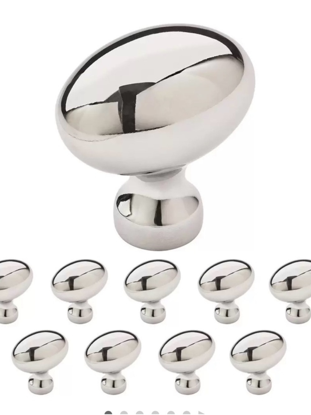 Liberty polished chrome egg-shaped hardware drawer/cabinet knobs - set of 14
